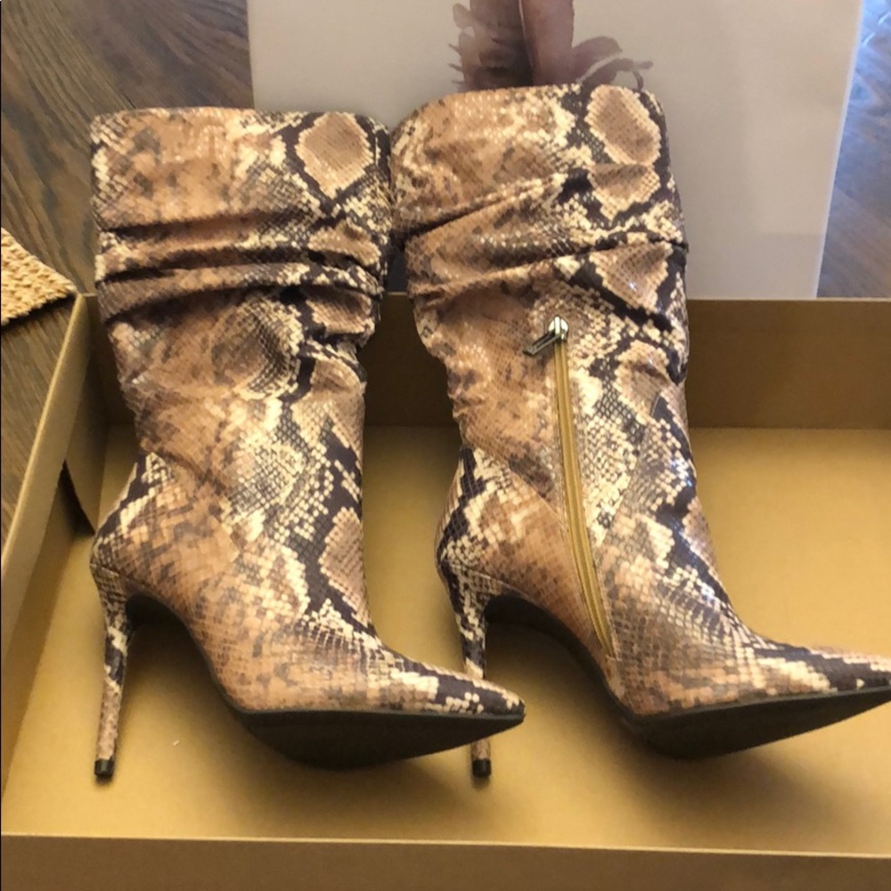 Jessica Simpson tall snake skin print boots
